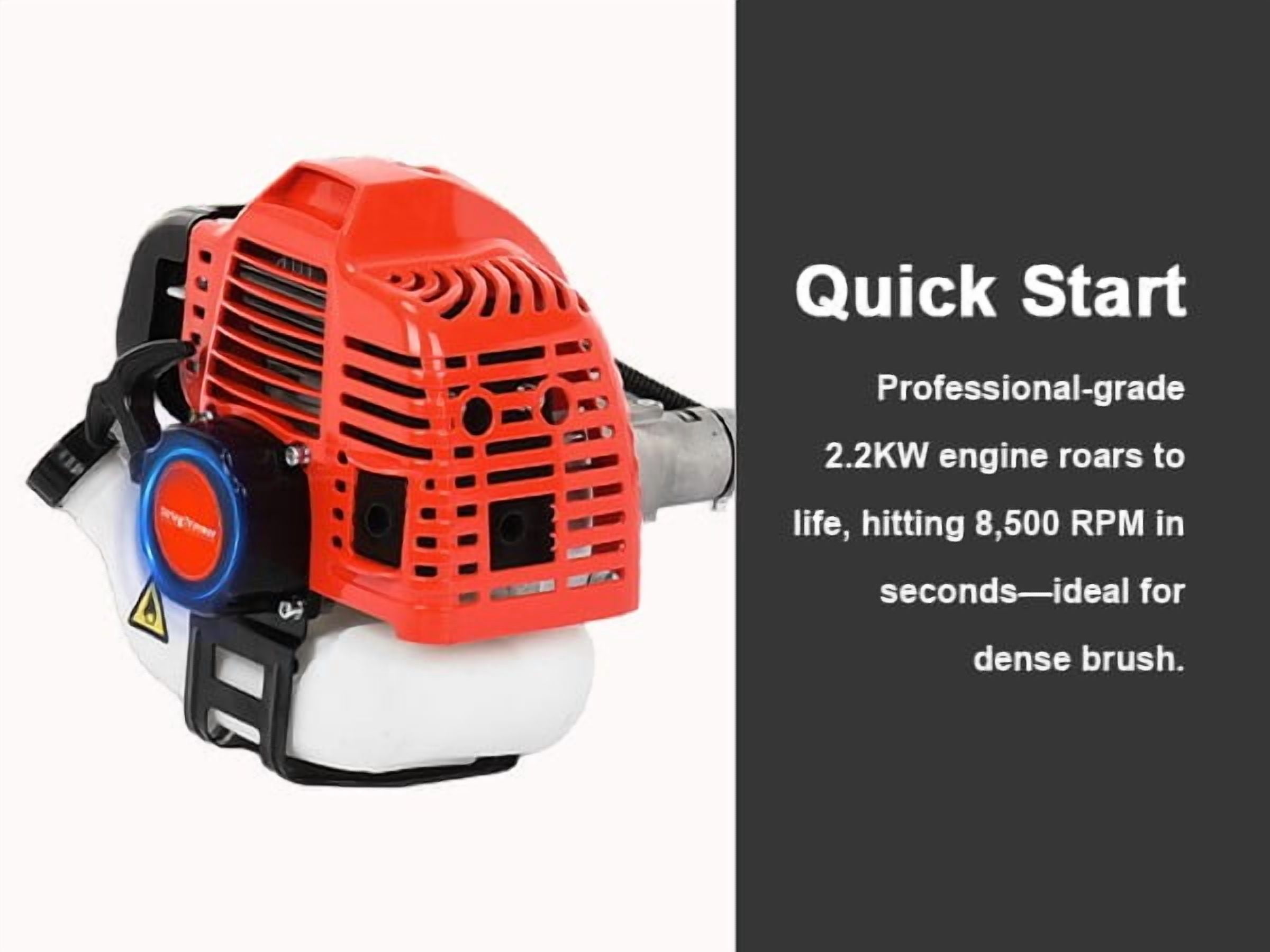 YNCE 52cc 2-Stroke Gas Powe String Trimmer, Weed Wacker, Trimmer and Edger with Multi Accessories, Sharp Blade, Long Rod for Lawn, Garden, Yard, etc