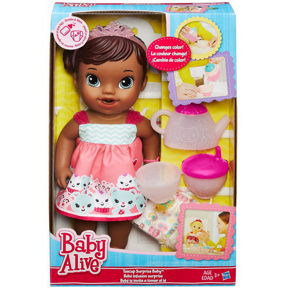 Baby Alive Lil' Sips Baby Has a Tea Party Doll - Black Hair - Walmart.com