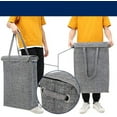 thumbnail image 4 of 45L Slim Laundry Hamper with Lid Collapsible Slim Narrow Storage Basket (Dark Gray), 4 of 4