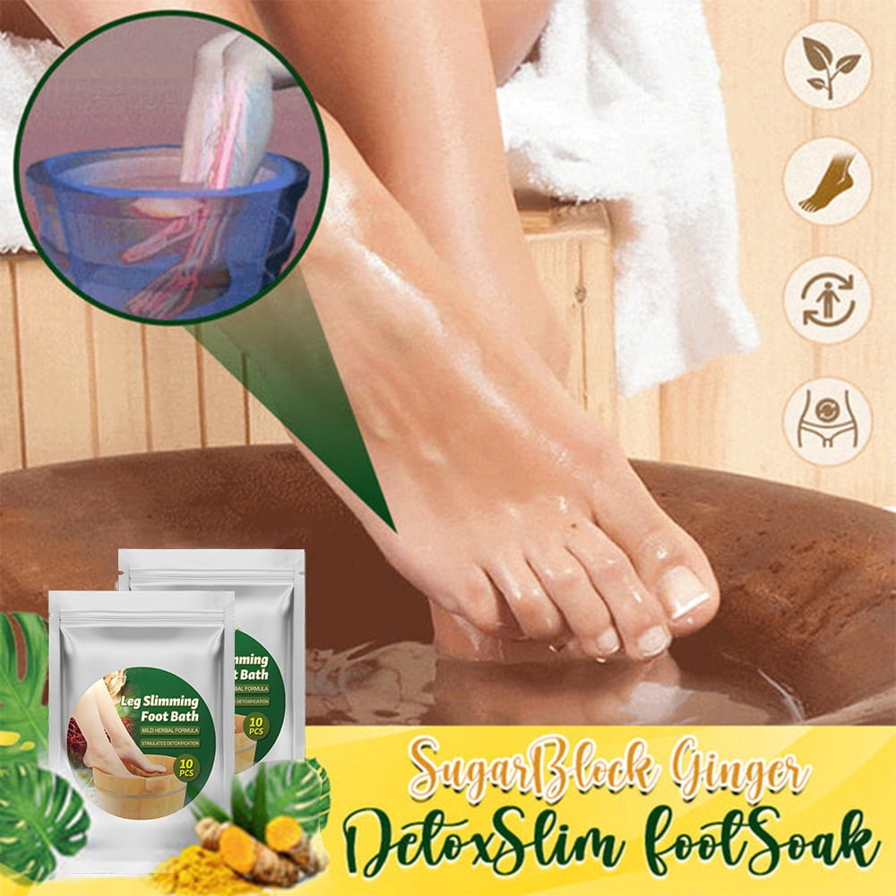 Alvantor Herbal Body Detox Foot Soak with Ginger Ginseng for Circulation Calf Tension Relief, 10pcs
