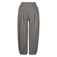 thumbnail image 3 of ZHOGXU Versatile Summer Solid Color Elastic Waist Straight Leg Beach Kids Girls Pants Back To School Wear, 3 of 7