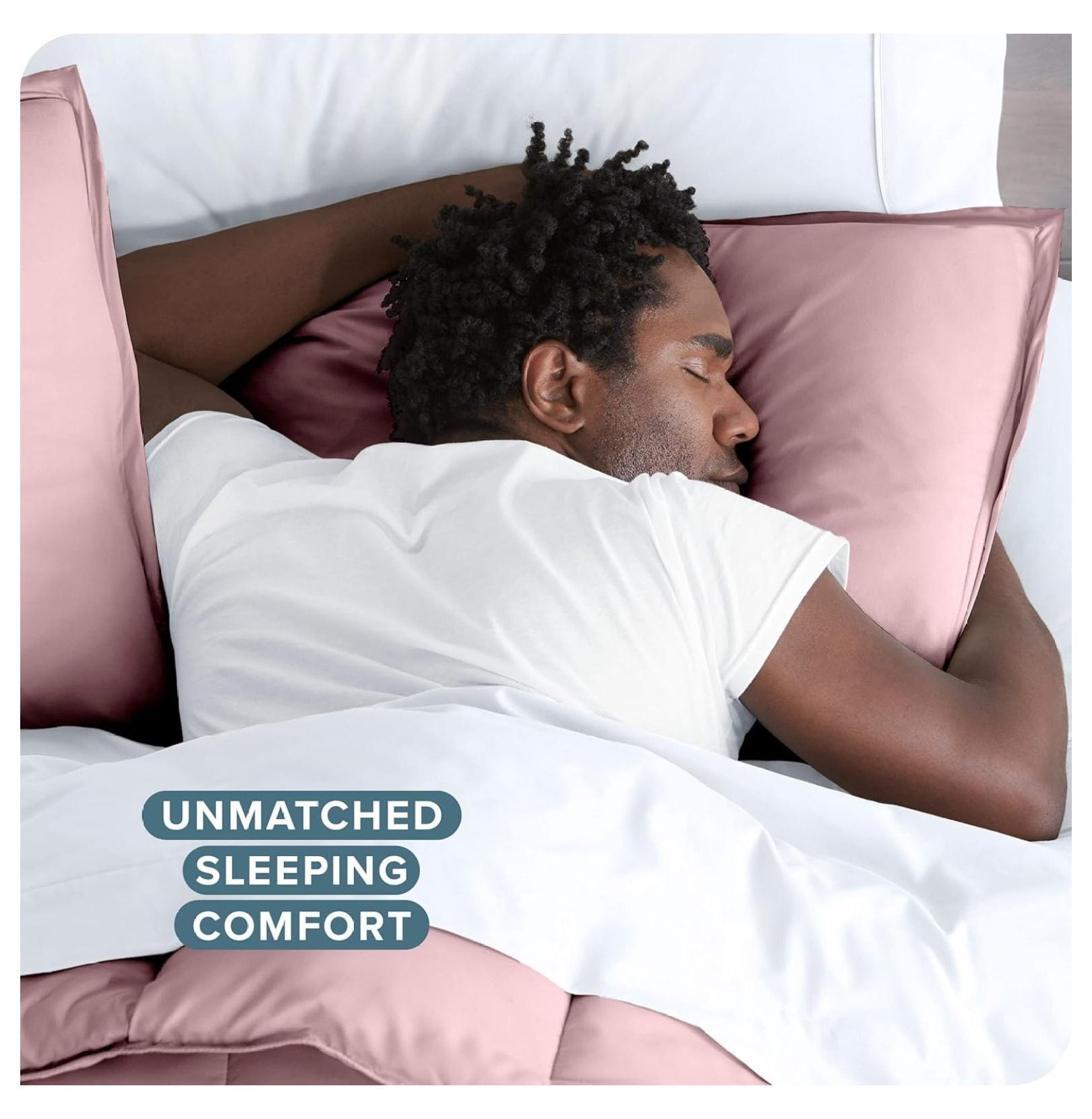 Bedding Duvet Cover King Size - Premium 1800 Super Soft Collection - Lightweight, Cooling - Soft Breathable Bedding Duvet Cover (King, Dusty Pink)