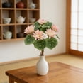 thumbnail image 6 of Artificial Lotus Flower Realistic Water Lily Silk Stem Home Decor for Table Centerpiece Vase Arrangement Buddha Decor （Pink）, 6 of 6