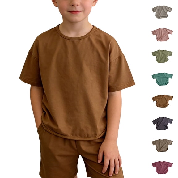 DJDLJWCJ Boys Athletic T Shirts Short Sleeve Crewneck Lightweight Breathable Summer Shirts Stretch Soft Active Tee Shirts for Sports Green Size 6 Years