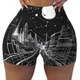 thumbnail image 2 of Uemuo Futuristic Moonlit Cityscape Pattern Women Workout Impact Shorts Scrunch Butt Lifting Gym Shorts Seamless Booty Biker Shorts-Large, 2 of 8