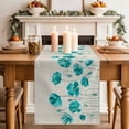 thumbnail image 2 of Table Runner 108 Inches Long for Kitchen Dining, Turquoise Flowers Dresser Scarf Farmhouse, Dining Table Decorations for Wedding/Parties, Spring Retro Watercolor Botanical Floral 13 x 108 In, 2 of 8