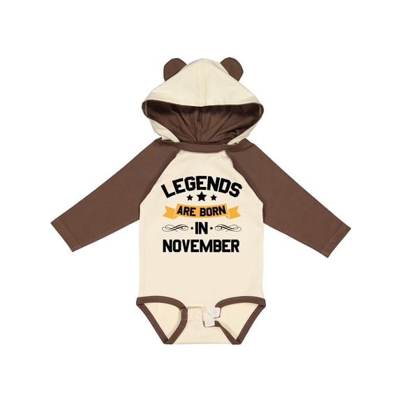 Inktastic Legends Are Born in November Boys or Girls Long Sleeve Baby Bodysuit