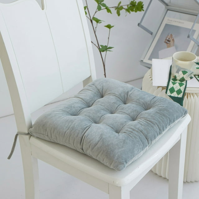 LSLJS Seasons Solid Color Thick Crystal Velvet Cushion With Strap Office Chair Cushion Summer Sofa Butt Cushion