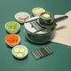 thumbnail image 4 of Cortador de verduras - Nueva versión mejorada Cortador y rebanador de verduras de cocina 10 en 1 - Cocina de acero inoxidable multiusos con protector de mano, cesta de drenaje, 4 of 5
