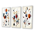 thumbnail image 3 of Designart "Minimal Geometry Mystery Source Codes IV" Modern Geometric Framed Wall Art Set Of 3 - White Abstract Frame Canvas Set For Living Room Decor, 3 of 6