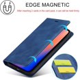 thumbnail image 3 of Case Compatible with iPhone 12/iPhone 12 Pro 6.1 inch 2020, Vintage Classic Matte Leather Wallet Case Flip Notebook Style Cover with Magnetic Closure Kickstand Card Slots - Dark Blue, 3 of 15