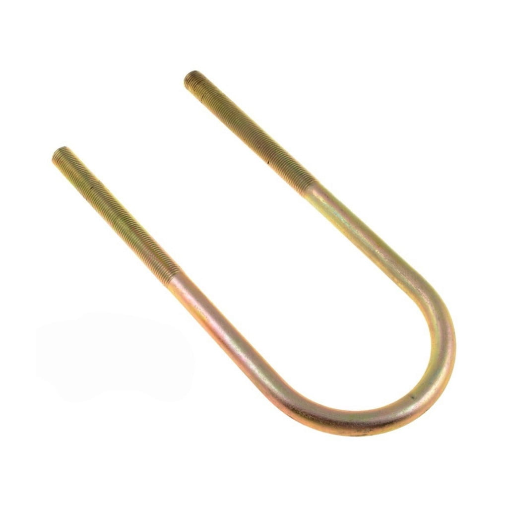 KarParts360 Threaded U-Bolt | Steel | Yellow Zinc | Fine Thread | Round U-Bolt | Heat Hardened | 1/2 Inches Thread Diameter