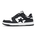 thumbnail image 1 of Zapatillas de deporte informales con patrón de estrellas transpirables, plataforma ligera con cordones de cuero PU para caminar, zapatos planos para correr, calzado de mujer, 1 of 4