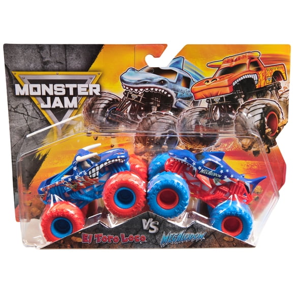 Monster Jam, 1:64 Scale Monster Trucks Toy Vehicle 2-pack, American Edition (Styles May Vary)