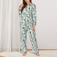 thumbnail image 2 of Yiaed Tulips Flowers Print Pajamas Women's Long Sleeve Sleepwear Soft Button Down Loungewear Pjs Lounge Set Nightwear Womens Pajama Pants-Large, 2 of 7