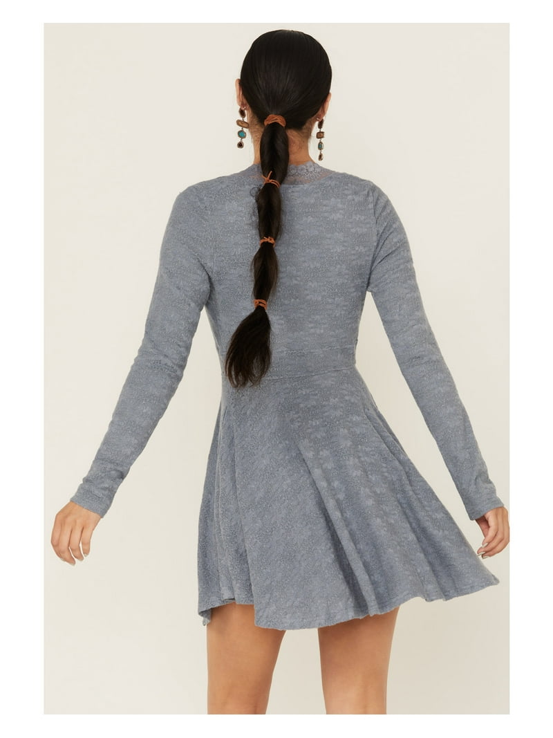 Free People Women's All Yours Long Sleeve Mini Dress Light Blue Medium US -  Walmart.com