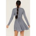 thumbnail image 4 of Free People Women's All Yours Long Sleeve Mini Dress Light Blue Medium  US, 4 of 4