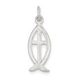 thumbnail image 1 of Beautiful Sterling Silver Ichthus Fish Cross Charm, 1 of 2