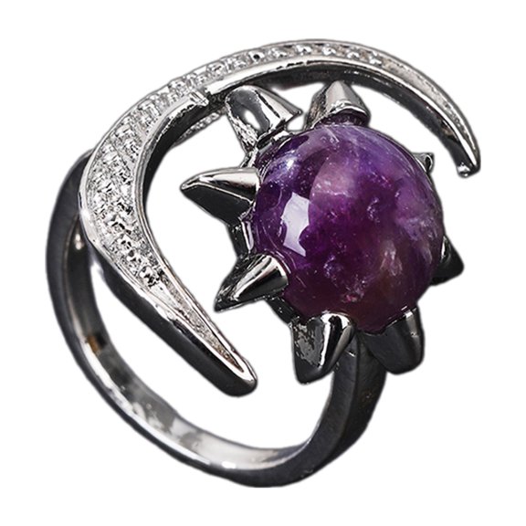 Sparkling Crystal Rings Comfortable Wear Natural Gemstones Finger Jewelry Trendy Bohemian Crystal Accessory