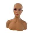 thumbnail image 2 of Cabezal realista de la cabeza del maniquí Cabezal de doble hombro Multipropósito Manikin Pequeño de peluca para aretes Joyas Collar Sombreros Estilo C, 2 of 8
