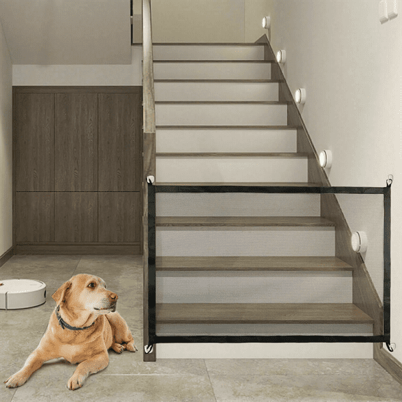 Pets Dog Cat Baby Safety Gate Mesh Fence Portable Guard Net Indoor Home Kitchen Stairs Doors