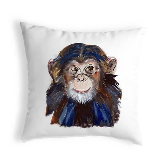 Betsy Drake KS280 12 x 12 in. Chimpanzee Small No-Cord Pillow