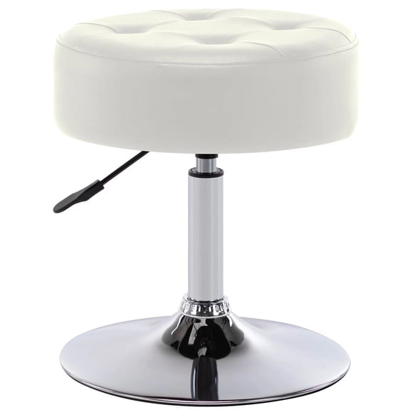 Duhome Modern Vanity Stool PU Leather Swivel Vanity Chair, Adjustable Height with Chrome Base White