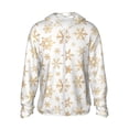 thumbnail image 1 of Balery gold Snowflake print Sudadera ligera de manga larga con capucha y protección solar UPF 50+ para hombre y mujer, ideal para pesca y running-X-Large, 1 of 7
