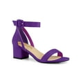 thumbnail image 1 of BLISSFUL STEP Women's Ankle Buckle Strap Chunky Heel Sandal Shoes Purple 6, 1 of 7