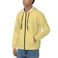thumbnail image 3 of Kdxio Yellow Gingham Print Men Hoodies Casual Hoodies for Men with Zip Pockets Full Zip Long Sleeve Sweatshirt Sports Hooded Jacket-Small, 3 of 5