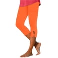thumbnail image 2 of Capri Leggings for Women 2026 Casual Summer Capri Pants Stretch Slimming Workout Yoga Pants Women Hollow Out Leggings 19-Saffron L, 2 of 4