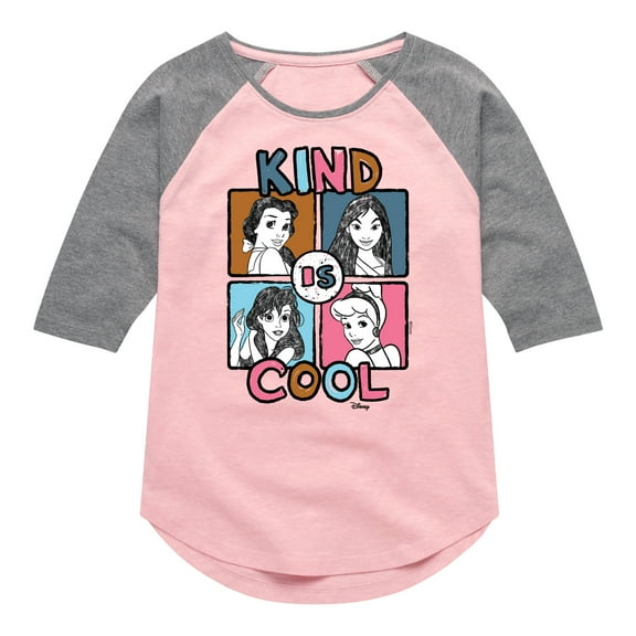 Disney - Kind Is Cool - Toddler & Youth Girls Raglan Graphic T-Shirt
