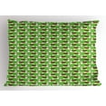 thumbnail image 1 of Dogs Pillow Sham, Cute Cartoon Puppies in Brown and White Colors Playful Pet Friends, Decorative Standard Queen Size Printed Pillowcase, 30 X 20 Inches, Apple Green Brown and White, by Ambesonne, 1 of 2