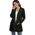 thumbnail image 5 of JWD Women's Cardigan Open Front Lightweight Cardigan Long Sleeve Sweater Cardigans with Pockets Black L, 5 of 7