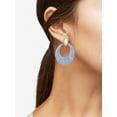 thumbnail image 3 of Time and Tru Woven Raffia and Goldtone Earring, Blue, 1 Pair, 3 of 4
