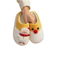 thumbnail image 5 of Zylanna Women's Slip‑On House Slippers with Festive Ornament, Slip Resistant Soft Decorative Plush Lined Non‑Bulky Cozy Winter Indoor Home Footwear Yellow, 5 of 6