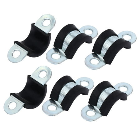 

M12 EPDM Rubber Lined U Shaped Pipe Tube Strap Clamps Clips Fasteners 6pcs