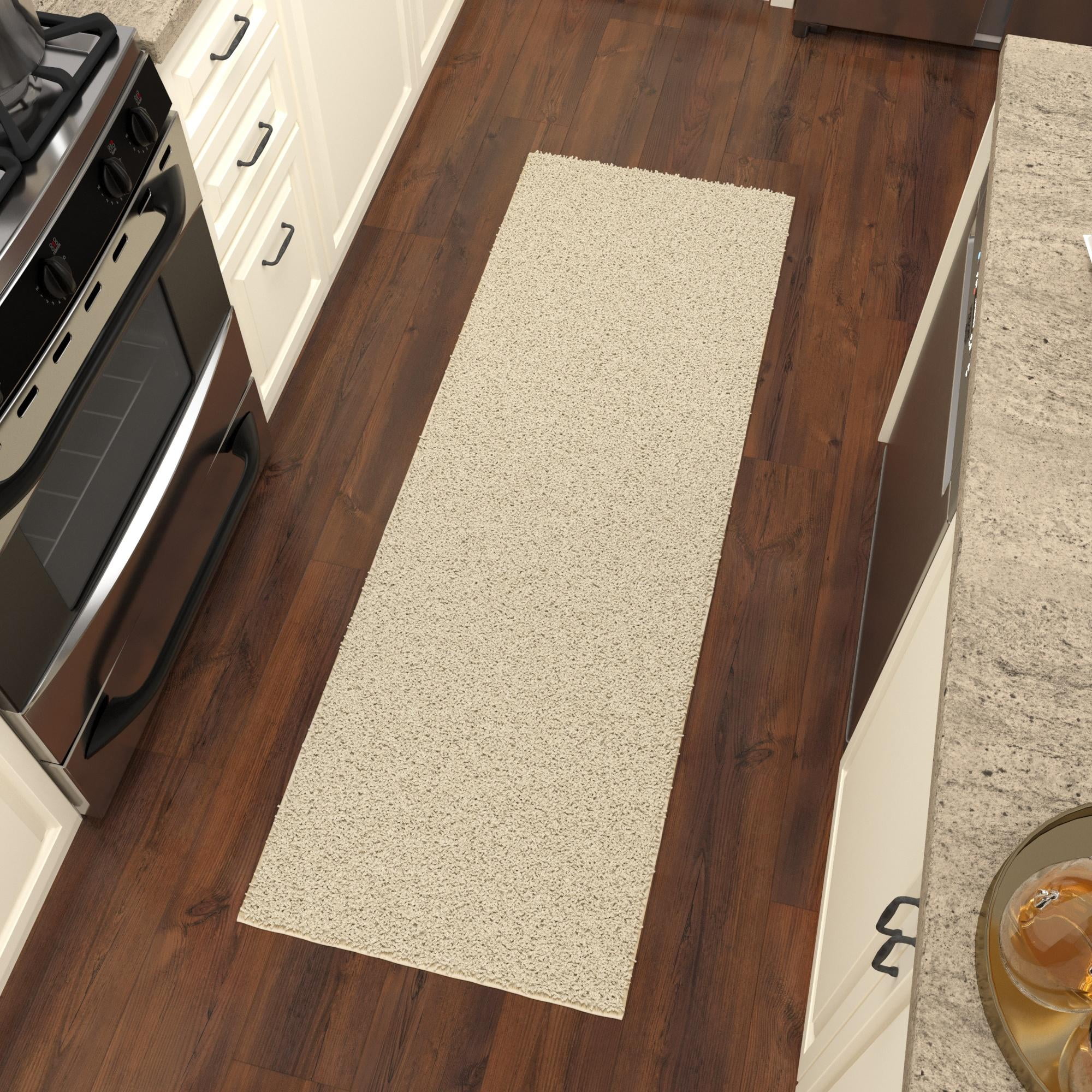 Sweet Home Stores Luxury Non-Slip Rubberback Solid 2x6 Soft Indoor Runner Rug, 2' x 6', Cream