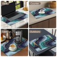 Blue and Gold Marble Pattern PVC Woven Placemats Set Of 2, Outdoor ...