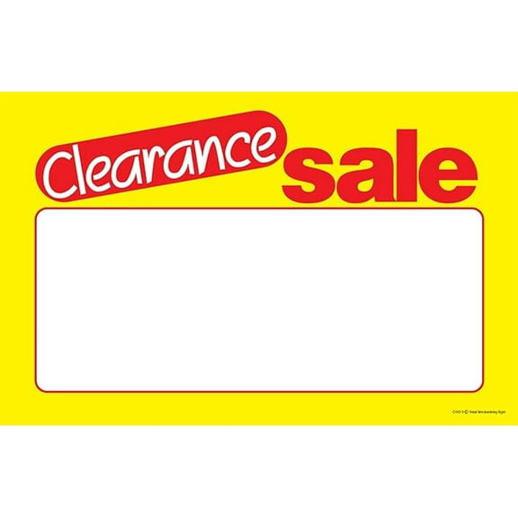 CYA210 Clearance Retail Price Signs Cards Sale Red & Yellow Sale Business Store Signs Pack of 100 (7" x 11") Business Store Signs