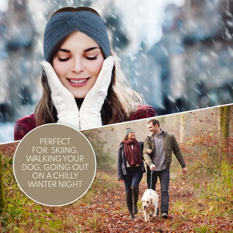 4322 Oh Mega Headband | Winter Ear Warmer with Soft Cable Knit Texture & Womens Soft Winter Head Warmer Cable Knit Turbine Twist Knot  main image 4
