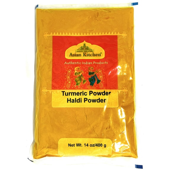 Asian Kitchen Turmeric (Haldi) Root Powder Spice, (High Curcumin Content) 14oz (400gm) ~ All Natural | 100% Pure, Salt Free | Vegan | Gluten Friendly | NON-GMO | Indian Origin