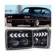 thumbnail image 2 of 7x6" Rectangle 5x7" LED Headlight with Arrow Shape Angel Eye Halo Ring & White DRL & Yellow Turn Signal for Truck, 2 of 4