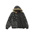 thumbnail image 2 of Supreme Men's Bandana Jacquard Denim Hooded Work Jacket Black, from StockX, 2 of 4