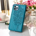 thumbnail image 6 of TECH CIRCLE for iPhone 14 Pro Wallet Case, Embossed Butterfly PU Leather Credit Card Holder Slots Full Body Protection Kickstand Flip Folio Shockproof TPU Phone Cover,Blue, 6 of 10
