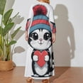 thumbnail image 4 of Large Size Cute Cat Heart Winter Hat Long Sleeved Dress Women Dress for Parties Elegant Chic Evening Dresses, 4 of 7