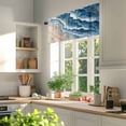 thumbnail image 3 of Abstract Waves Valances for Windows, 42 x 12in, Spray Blue White Ocean Seaside Watercolor Rod Pocket Kitchen Valance Curtain Light Filtering Window Treatments for Living Room Bedroom, 1 Panel, 3 of 7
