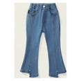 thumbnail image 3 of Denim Flare Pant for Little Girl Dressy Casual Bell-Bottom Jean Kids Girls Stretch Slim Bootcut Jeans, 3 of 8