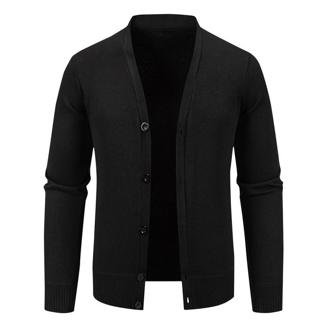 Cameland Cardigan pour Hommes Couleur Unie Design Texturé Veste en Tricot à Boutons