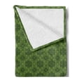 thumbnail image 2 of Sage Soft Flannel Fleece Blanket, Old Fashioned Pattern with Geometrical Backdrop Mandala Inspired Flowers, Cozy Plush for Indoor and Outdoor Use, 50" x 60", Fern Green Olive Green, by Ambesonne, 2 of 5